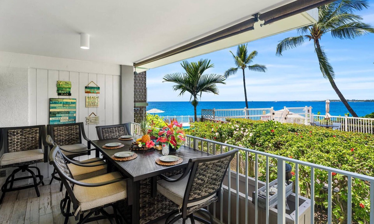 Kailua-Kona Condo | Alii Villas#127 DIRECT OCEANFRONT, GROUND FLOOR, 2 BEDROOMS, 2 BATHROOMS