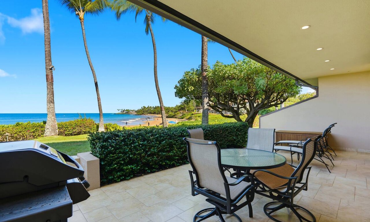 Wailea Condo | Stunning Beachfront Condo at Makena Surf Resort #E104 with Panoramic Ocean Views
