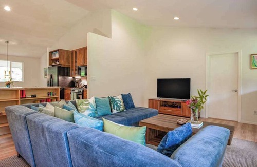 Volcano House | Bright Volcano Home with Fireplace & Open Kitchen
