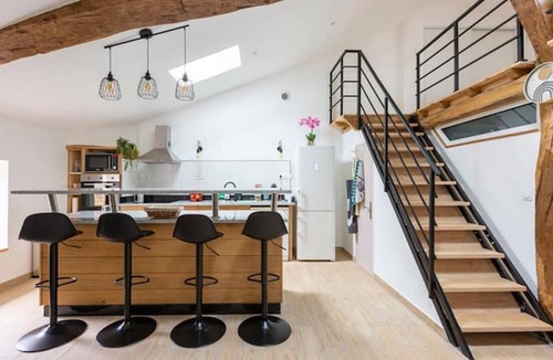 Casteljaloux Apartment | Close to town center, 11 minutes from Center Parc. Mezzanine and children's play area.