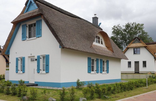 Stove House | Das Reetgedeckte Ferienhaus Seeschwalbe mit Blick auf die Historische Windmühle in Stove, ist ein Traumhaftes Urlaubsdomizil