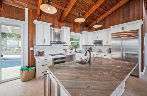 Lanikai House | Hale Lani: Mountainside Ocean View Home | Private Pool & soaking tub with a view