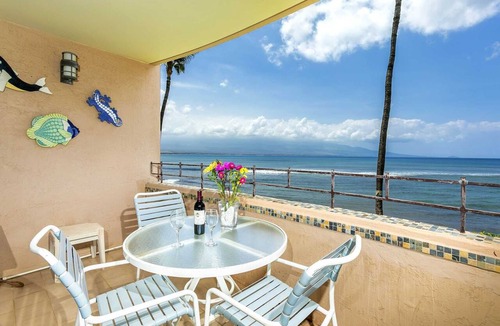 Maalaea Condo | Island Sands Unit 206 Direct Oceanfront View. Enjoy the saltwater oceanfront swimming pool.