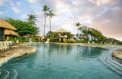 Hanamaulu Resort | Kauai Beach Resort Ocean View Pools, Waterslide, Hot Tub, Spa, King Bed, AC