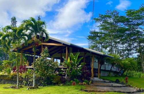 Keaau House | Open spacious Kitchen/Living Room, 800 sq ft deck, 8 blocks from the ocean