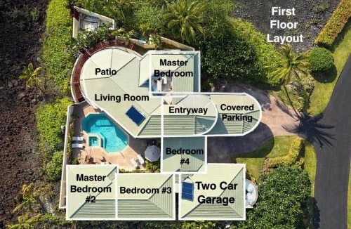 Kamuela House | Spacious Mauna Lani Luxury Home with Panoramic Golf Course and Volcano Views, Private Pool and Hot Tub, Two Golf Carts, and E-Bikes for Family Adventures