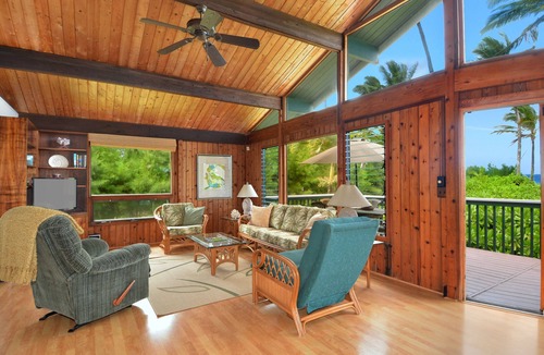 Wainiha House | Waiohonu Lush, tropical foliage, Beachfront Home