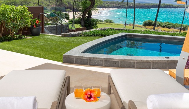 20% OFF Jul 11-22 Beachfront Unit-Steps to Hapuna Beach, Big Lanai, Plunge Pool