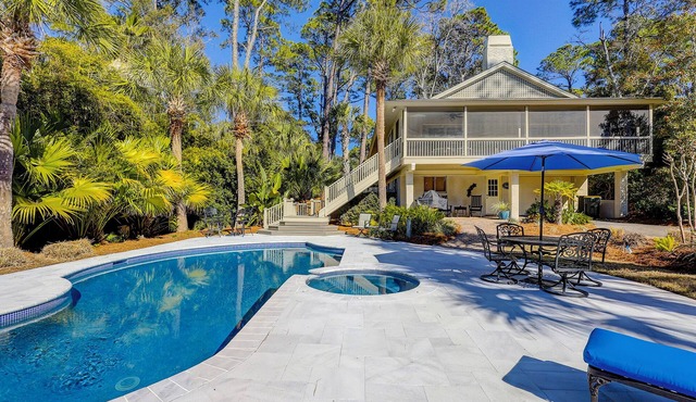 2nd Row Ocean Sea Pines Home – Beach Path Next to Home – Private Pool & Spa in Hilton Head Island