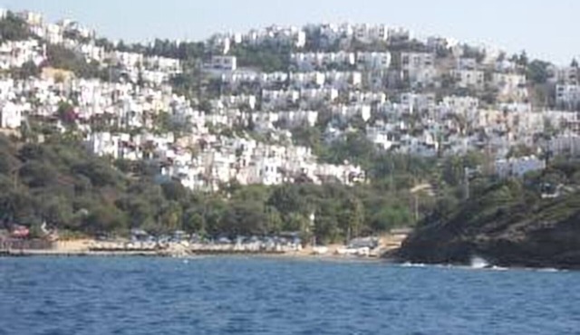 Comfortable holiday home with sea views, private beach, beautiful palm garden in Gümüslük Mahallesi