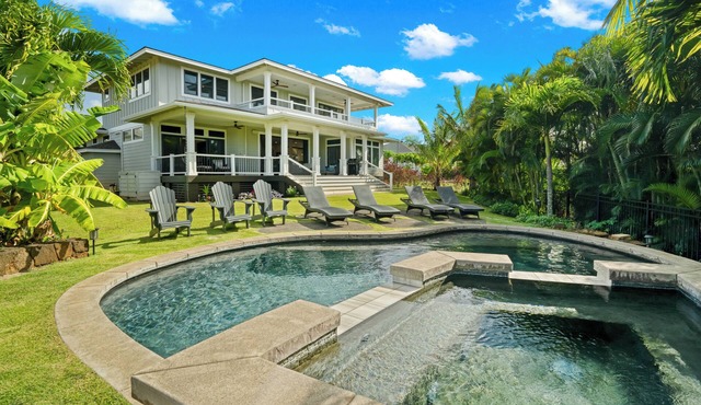 Hale Makalea by Alekona Kauai: Luxury 3br Home w Private Pool, AC, close to shopping and beaches
