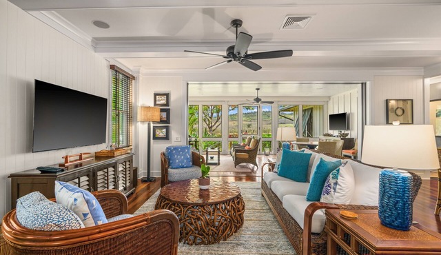 Kukui'ula Cottage 8 by Alekona Kauai: 3 Bed Cottage w AC, BBQ, large yard, fire pit