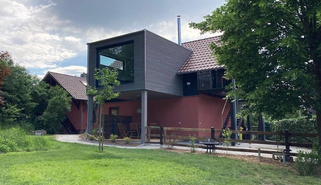 Loft with fireplace and 2 terraces on a natural plot in Straupitz-Spreewald in Straupitz