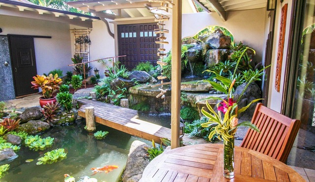 North Shore Oasis - Courtyard Koi Pond Waterfall with Mountain Vistas