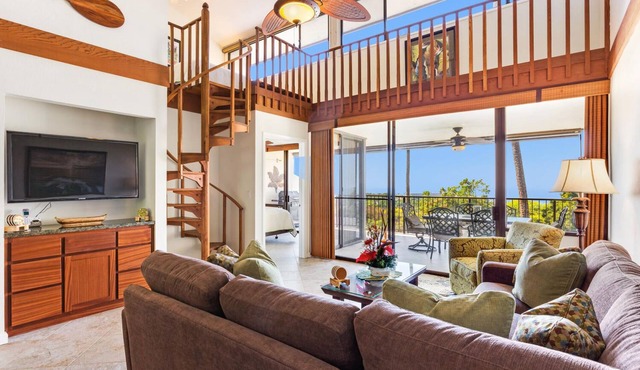 🏖️Ocean View Keauhou Condo w/A/C | 2BR Loft | Pickleball