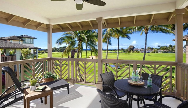 Poipu Retreat: 3BR with Ocean & Golf Views, Lanai Sunsets, Pool & Central A/C