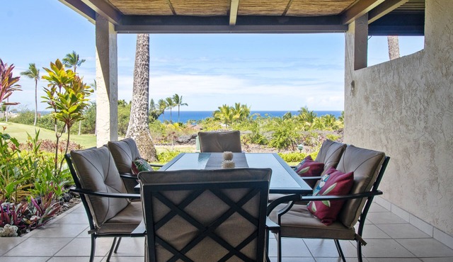 Relax and enjoy your own spacious private lanai with ocean & sunset views