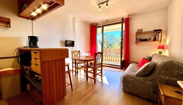 Ski-in/ski-out studio with sunny balcony - Pets allowed, parking included in Le Revard