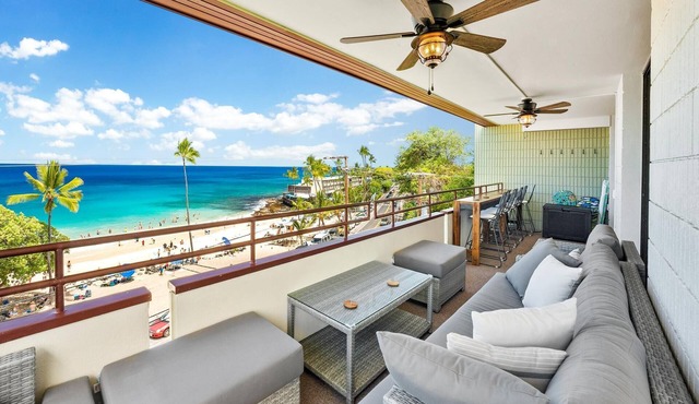 Summer Deal Ocean View Corner Condo at Magic Sands Beach Kona
