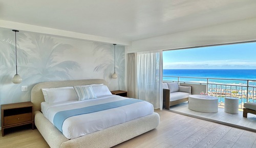 Panoramic Oceanfront Studio Suite, 1 King Bed 1 Sofa bed, Full Kitchen, 5-Minute Walk to Beach