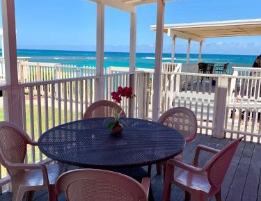Pink Beachfront Property