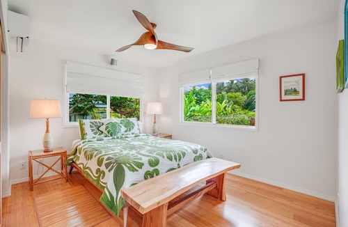 Anahola House | Hale Makai Beachfront Home, AC, Oceanfront on Anahola Bay, TVNC# 5065