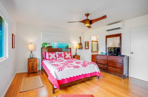 Anahola House | Hale Makai Beachfront Home, AC, Oceanfront on Anahola Bay, TVNC# 5065