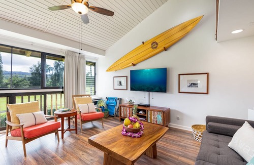 Kahuku Condo | Turtle Bay Top Floor Studio unit 164 with Split AC & Golf Course Views