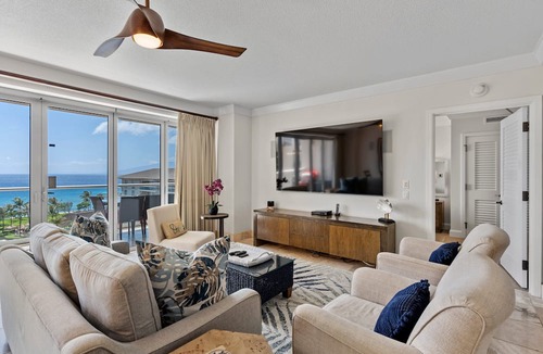 Kaanapali Condo | 3BD Oceanfront Retreat w/Lanai, Floor-to-Ceiling Views & Modern Kitchen - Honua Kai 825