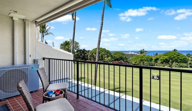 🏖️Top Floor Ocean View Condo w/AC | Kona Golf Course