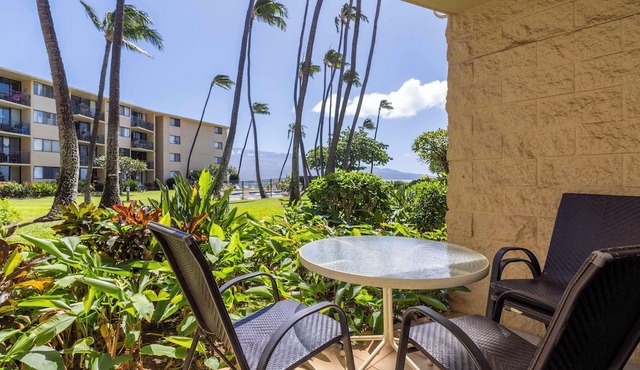 Oceanview Ground Floor Condo Kanai A Nalu 108 in Maalaea with Pool and View